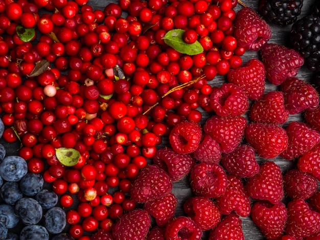 Summer berries background rich in antioxidants vitamins