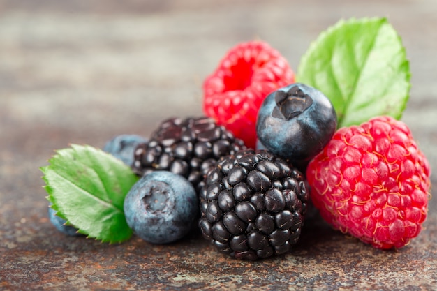 summer berries mix with raspberry, blueberry and blackberry
