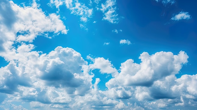 夏の青い空明るい冬の空気の青い空のコンセプト空と雲の背景