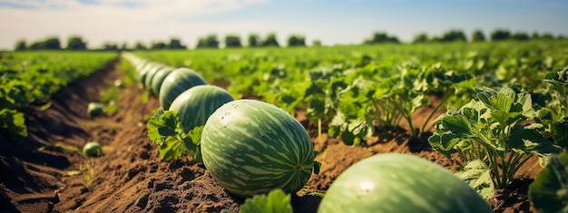 Summer Bounty Watermelons on the Agricultural Land