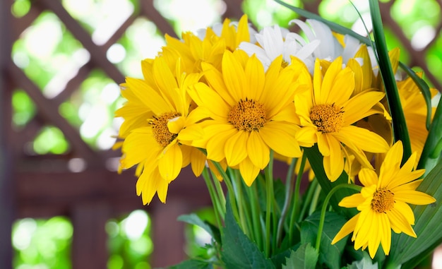 Summer bouquet of yellow flowers