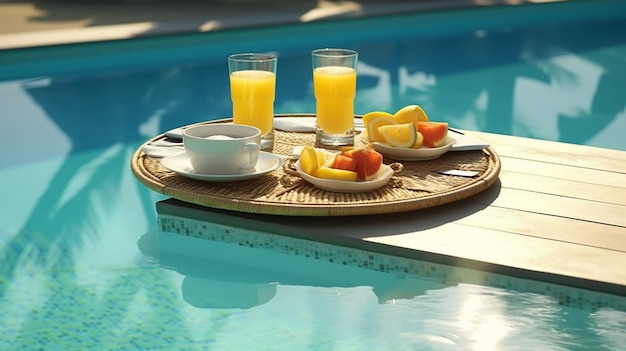 summer breakfast HD 8K wallpaper Stock Photographic Image