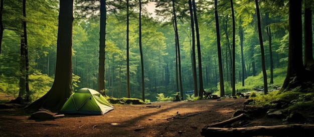 Summer camp in a forest