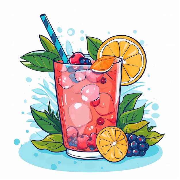 summer cocktail illustration