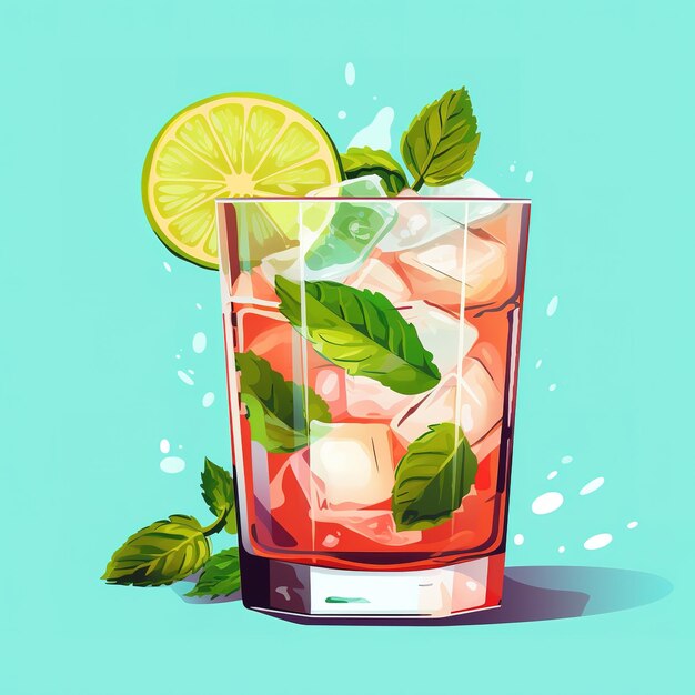 Photo summer cocktail illustration