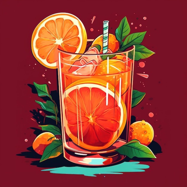 summer cocktail illustration