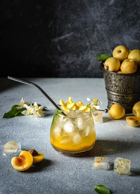 summer cocktail with apricot puree