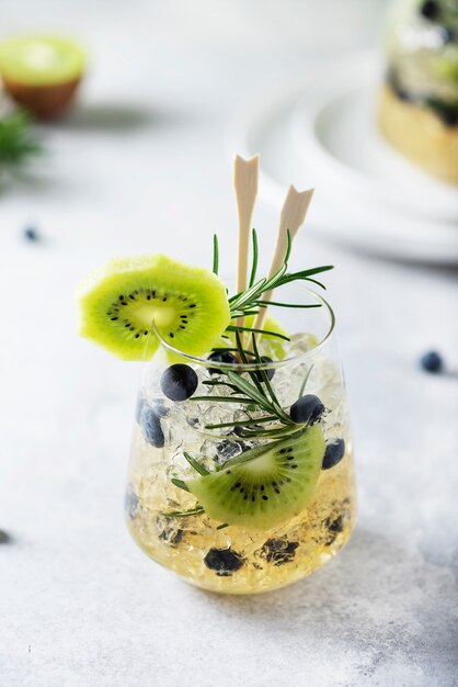 Summer cocktail with kiwi