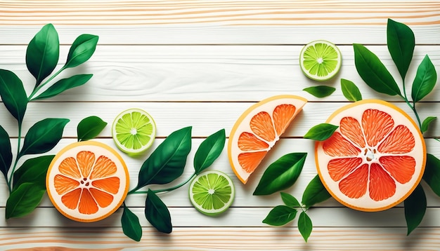 Summer colorful fresh background with slice of oranges