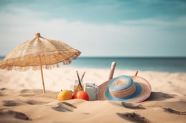 Summer composition at the beach