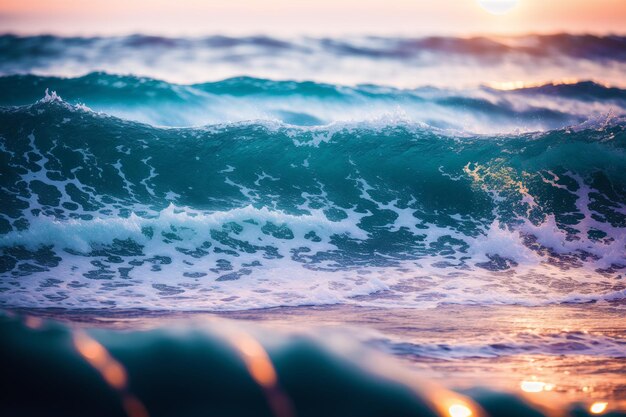 夏のコンセプト 海の波のダンス 永遠の海のシンフォニー 生成AI