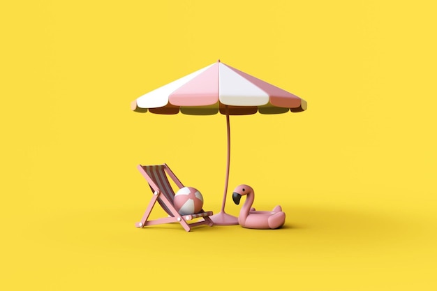 Summer Concept parasol gestreepte strandstoelen