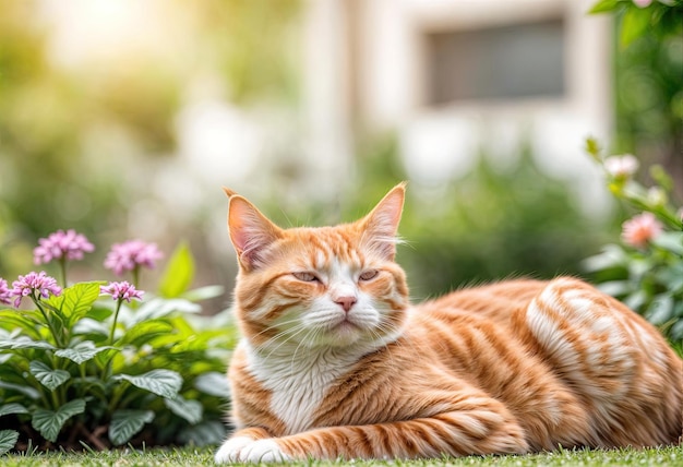 Summer Day Kitten Among Dandelions in Grass