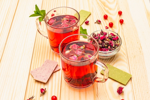 Summer delicious green rose tea