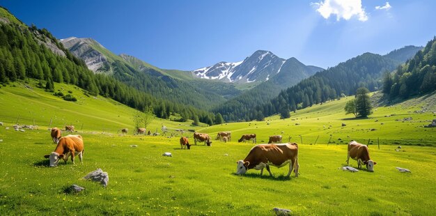 Summer in the famous Lauterbrunnen valley Berner Oberland Switzerland Europe