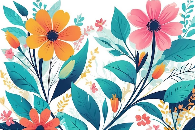 Photo summer floral bright background for text illustration ai generative