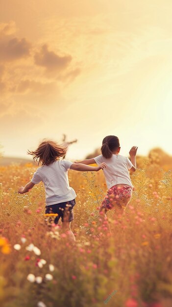 summer flower field happy childhood