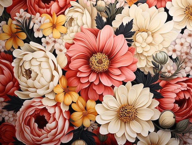 여름 꽃 패턴 사진