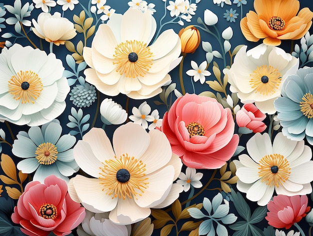 Summer flower pattern photo