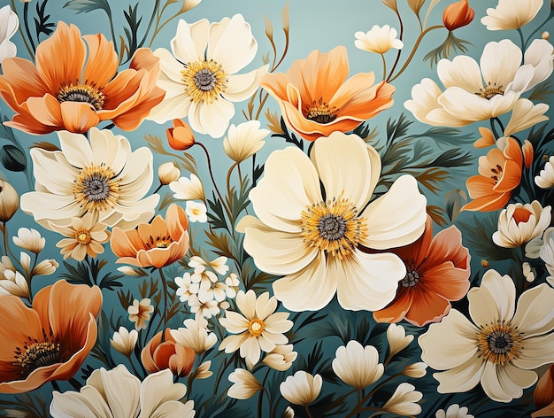 여름 꽃 패턴 사진