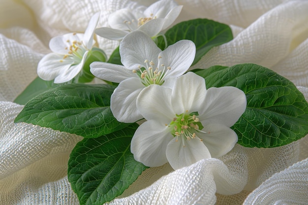 summer flowers on cotton fabric for background professional photography