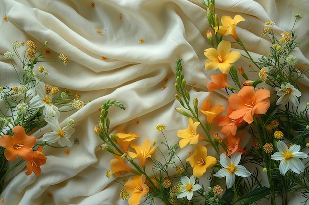 夏の花は綿の布で 背景のプロの写真を撮るために