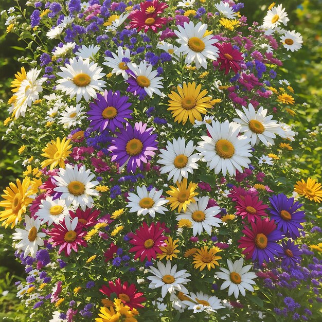 Summer Flowers Garden Background AI Generated