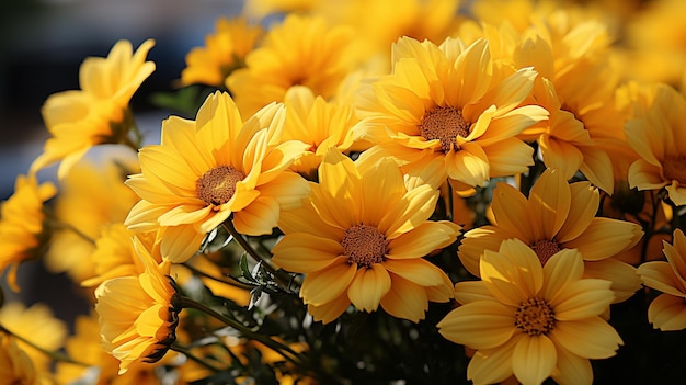 Summer flowers in yellow