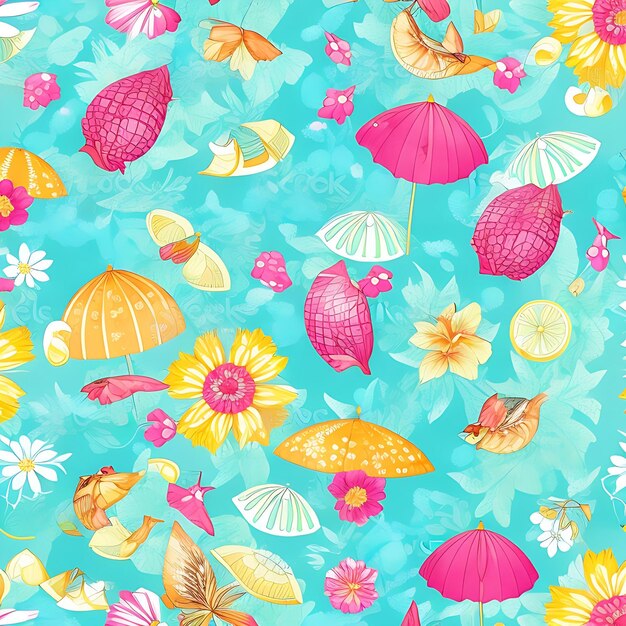 Premium AI Image Summer Food And Flower Pattern Photo By AI premium-ai-image-summer-food-and-flower-pattern-photo-by-ai