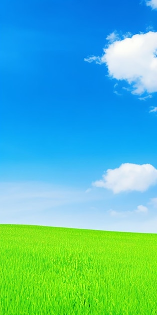 Summer Fresh Blue Sky And Grass Close To Nature Background