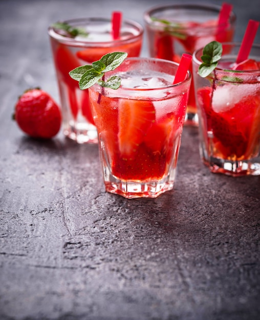 Summer fresh drink strawberry lemonade