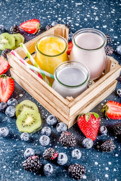 Summer fruits and berries smoothie 