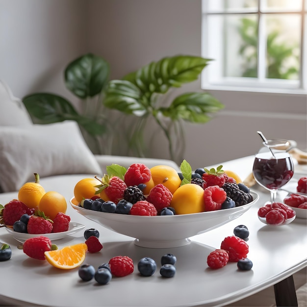 summer fruits in a bowl in food table