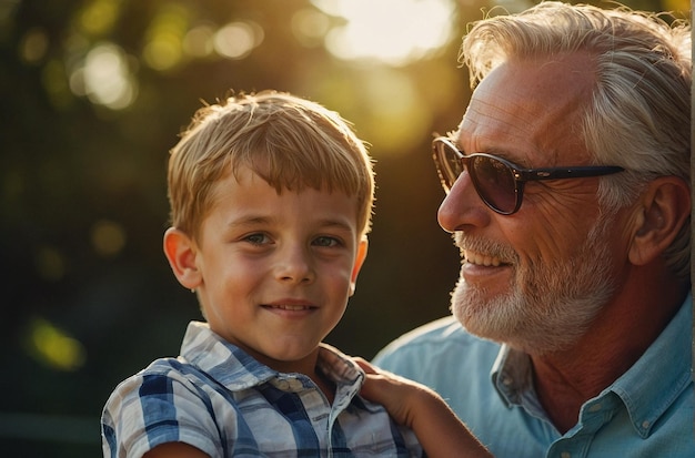 Photo summer fun fatherson sunlit days