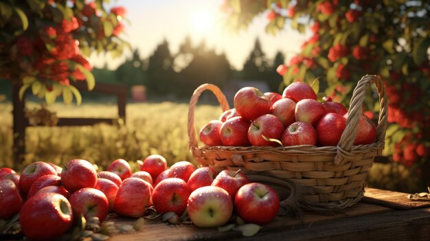 Summer harvest of juicy apples