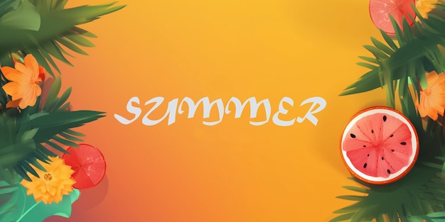 Photo summer holiday and vacation banner with copy space