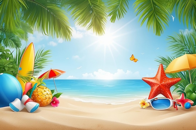 Summer holidays background with a space for advertising