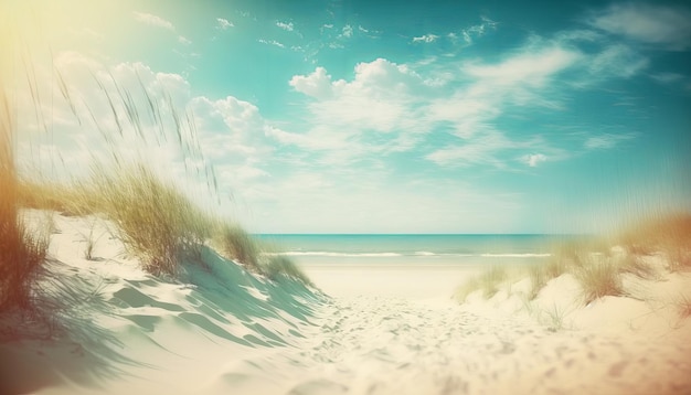 Summer holidays beach background as soft ethereal dreamy background Generative ai