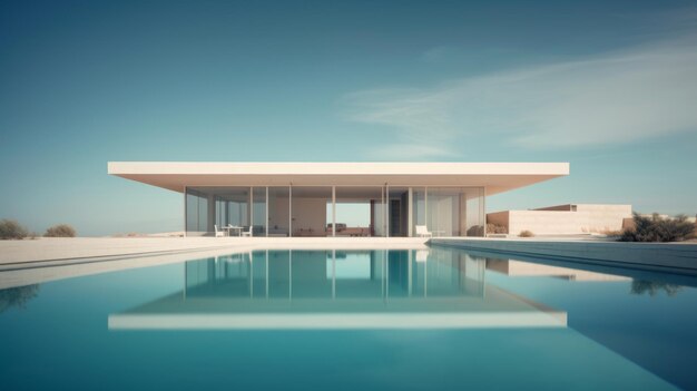 A summer house by the ocean swimming pool