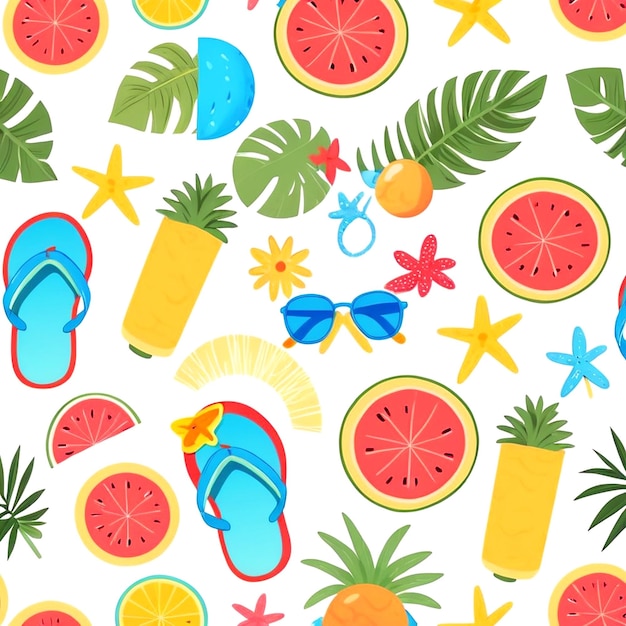 Photo summer illustration on white background