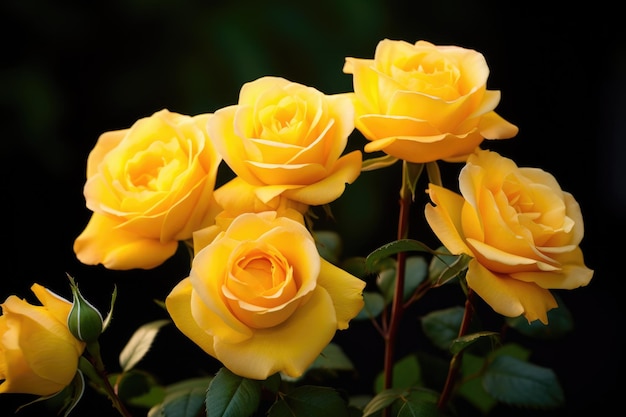 Летняя радость Яркие и веселые желтые розы в мягком фокусе идеально подходят для выражения благодарности