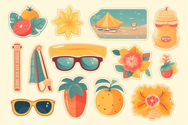 Photo summer labels pack