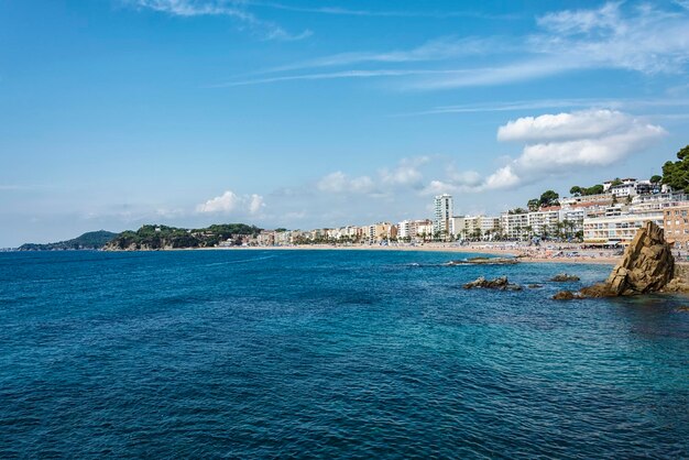 Summer landscape City beach of Lloret de Mar Spain