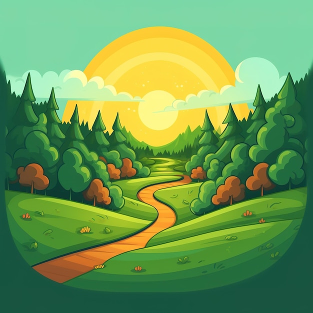 summer landscape illustration