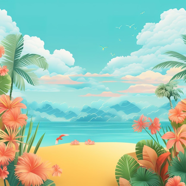 summer landscape illustration