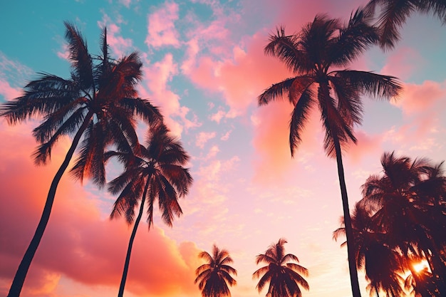 Summer landscape with palm trees