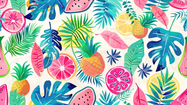 summer leaf pattern wallpaper