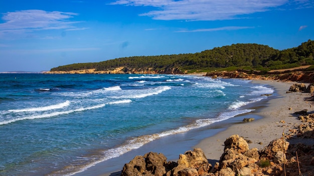 Summer in Menorca balearic island Binigaus beach