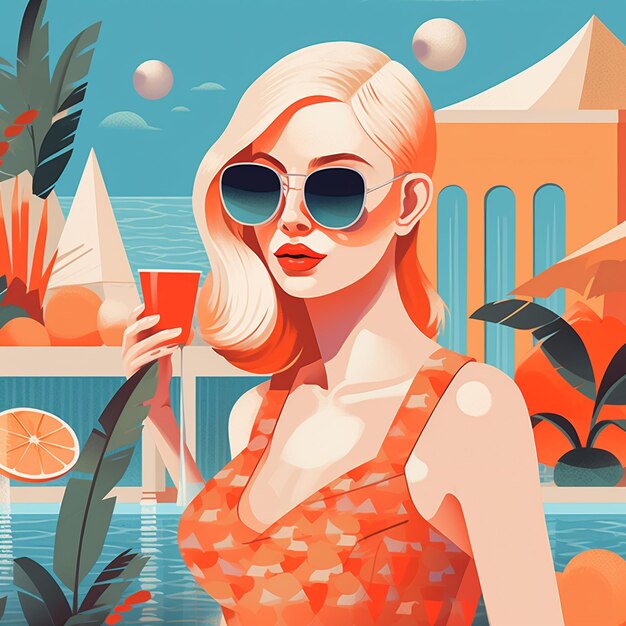 Summer modern illustration