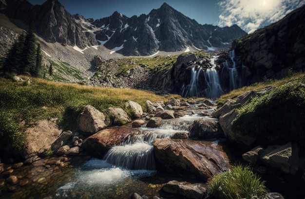 Летом горы в Альпах представляют собой зрелище, особенно в сопровождении каски.